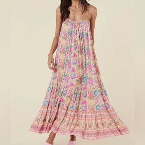 Spell & The Gypsy Mossy Strappy Maxi Dress In Spring Garden Medium